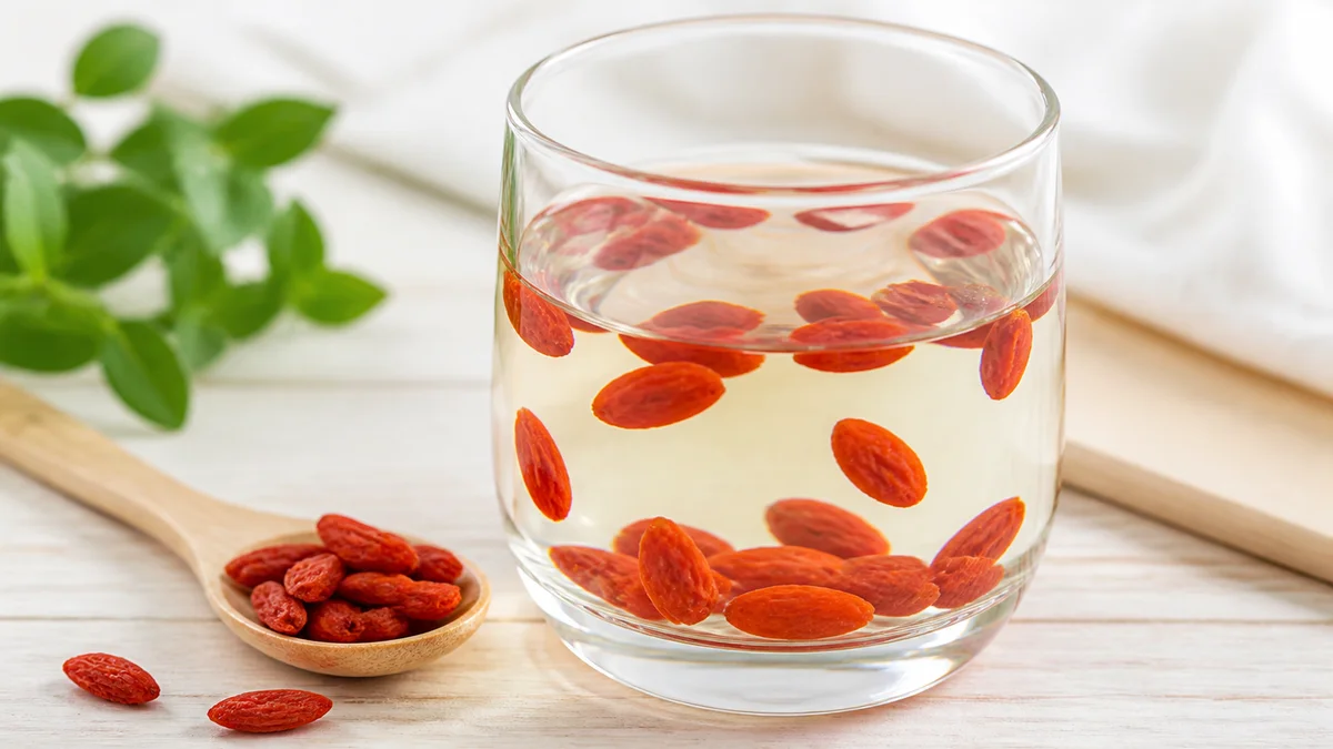Ngâm kỷ tử khóa tươi vào nước sạch để kiểm tra