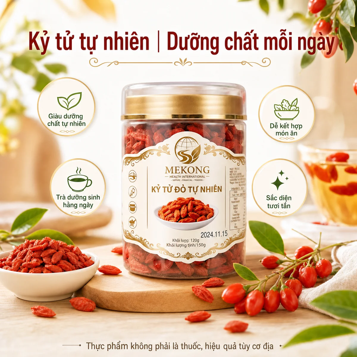 Hũ kỷ tử khóa tươi 120g MEKONG HI
